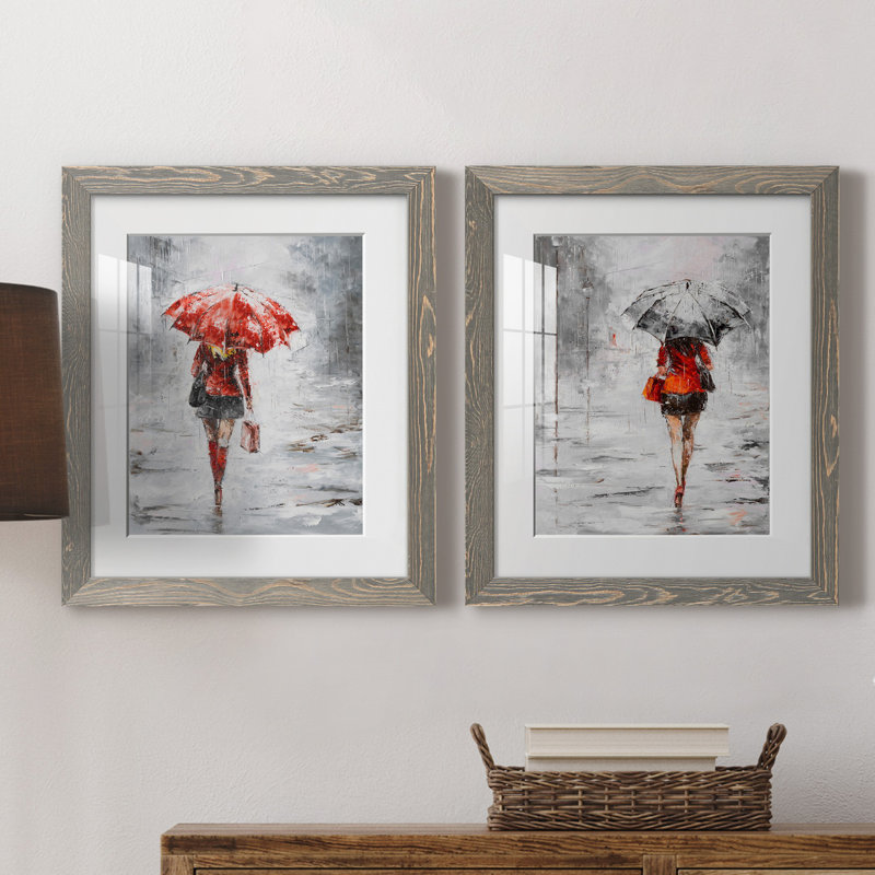 City magasiner III - ensemble de 2 reproductions d'art, H 20 po x l 17 po x P 1 po, Cadre en papier gris, Blanc