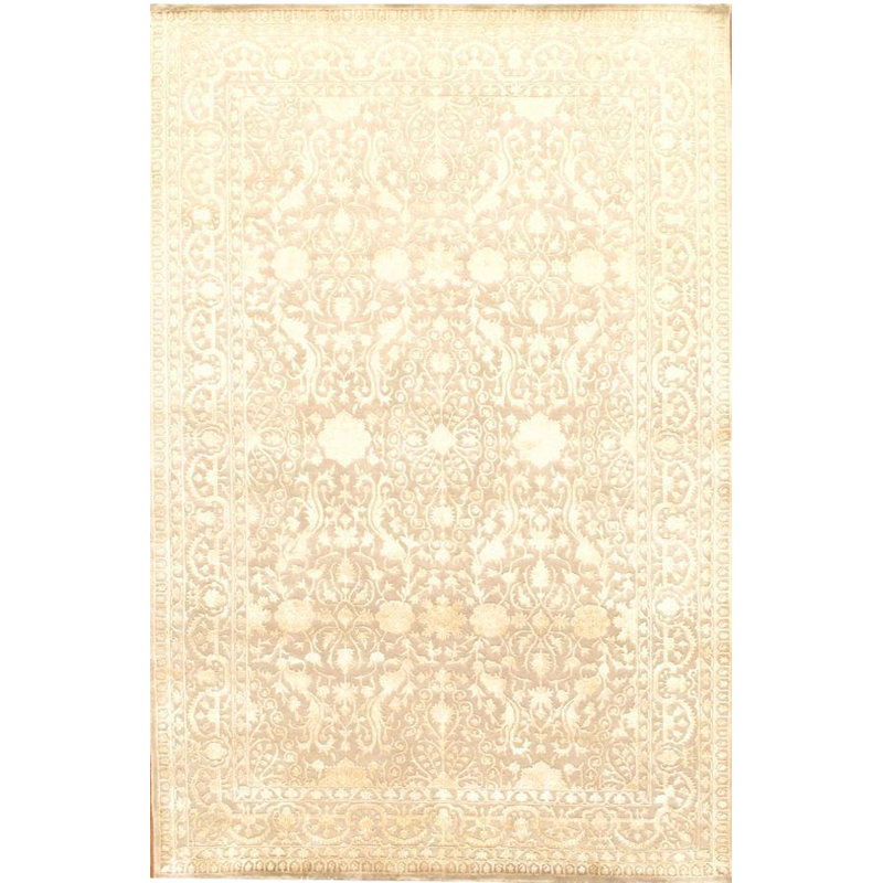 Tabriz Oriental Area Rug in Ivory/Beige