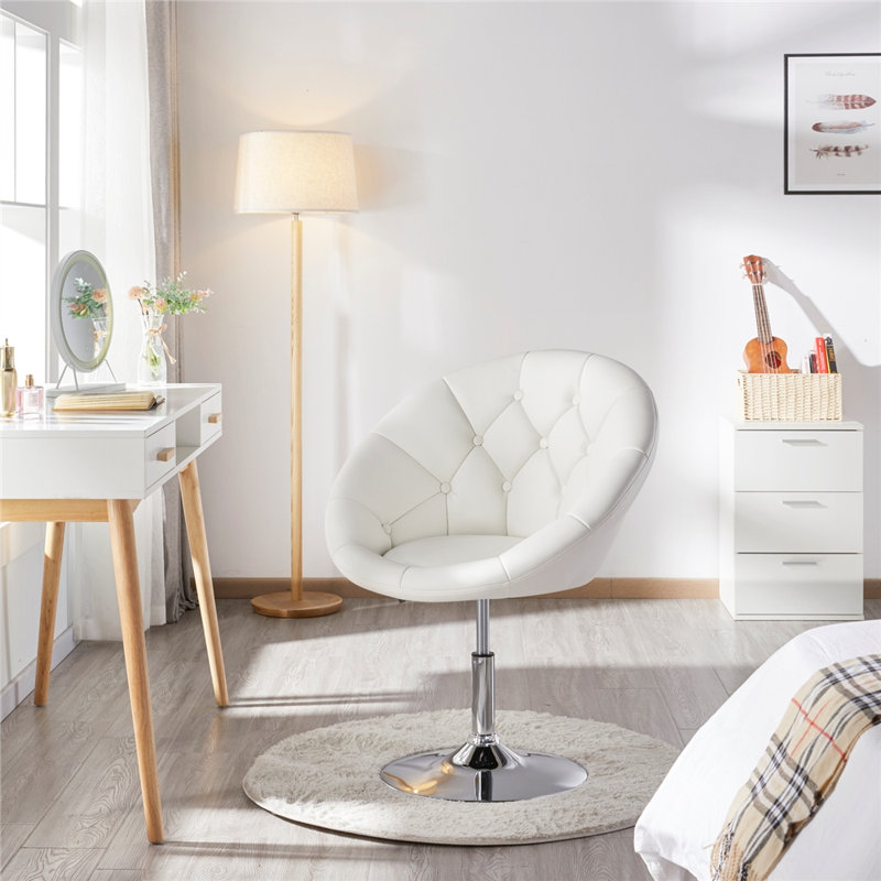 Fauteuil Papasan Aguiluz, Simili cuir blanc