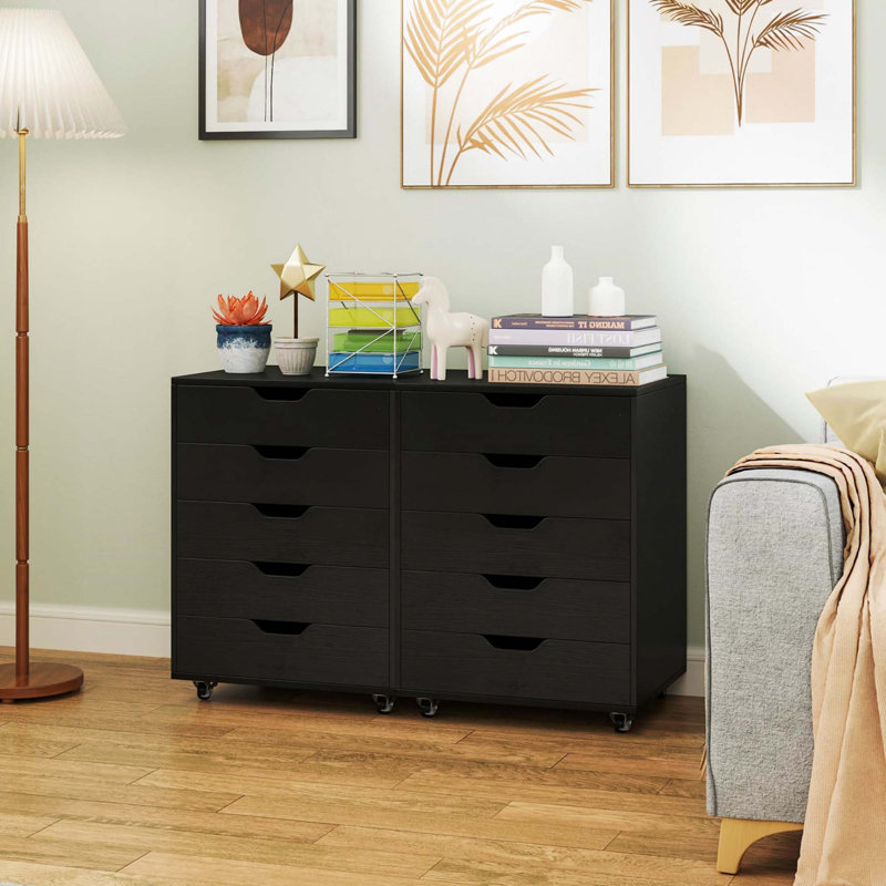 Izmir 5 -Drawer File Cabinet, Black