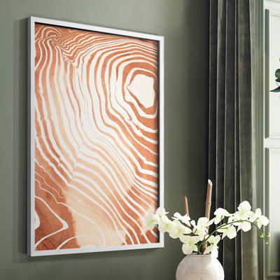 Wood Grain Suminagashi II Framed Print - Solid Wood