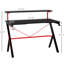 Bureau de jeu de 47 pouces, double plateau avec finition imitation fibre de carbone, stable et robuste, porte-gobelet rotatif et crochet pour casque audio pour un espace de travail optimisé - Double plateau pour un rangement impeccable, noir