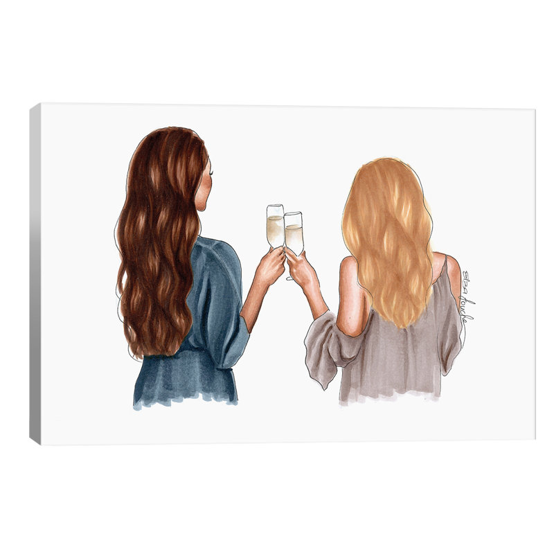 Champagne by Elza Fouche - Print on Canvas, Wrapped Canvas, 66.04 cm H x 45.72 cm W x 1.91 cm D