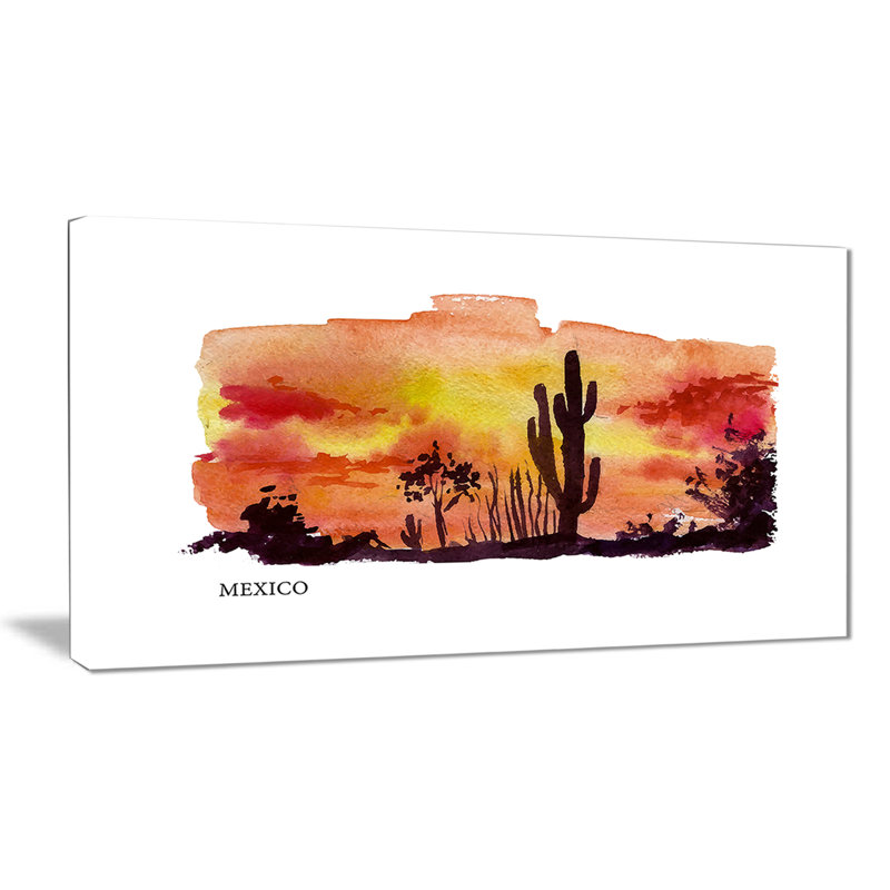 « mexico vector illustration », reproduction de peinture à l’huile sur toile, H 8 po x l 12 po x P 1 po