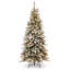 The Holiday Aisle® 7.5ft. Snowy Mountain Pine Slim Pine Tree with Clear Lights