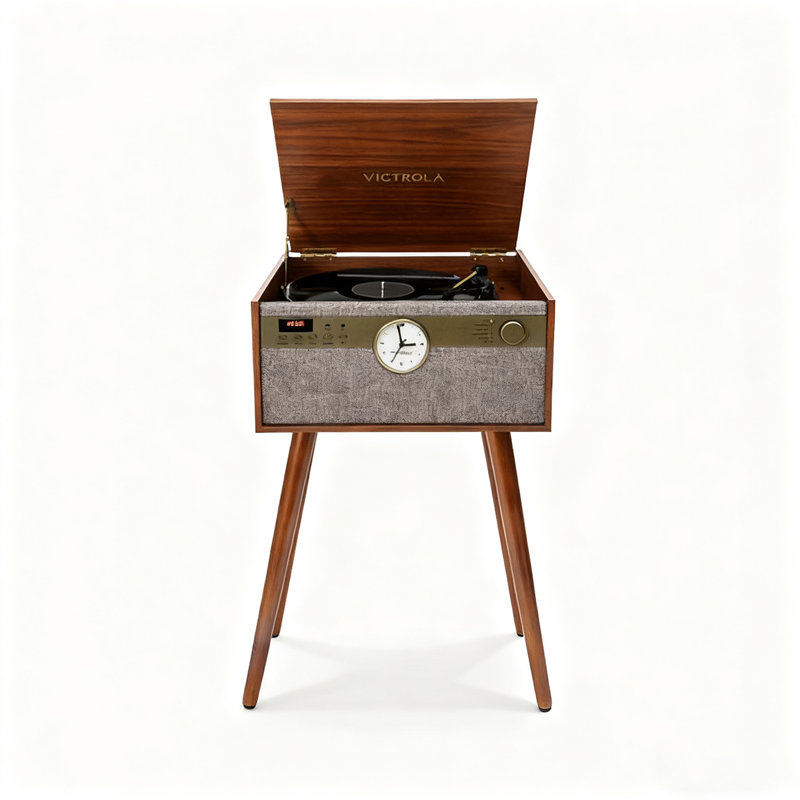 6-In-1 Floorstanding Turntable: Vinyl, Cd, Bluetooth Speaker