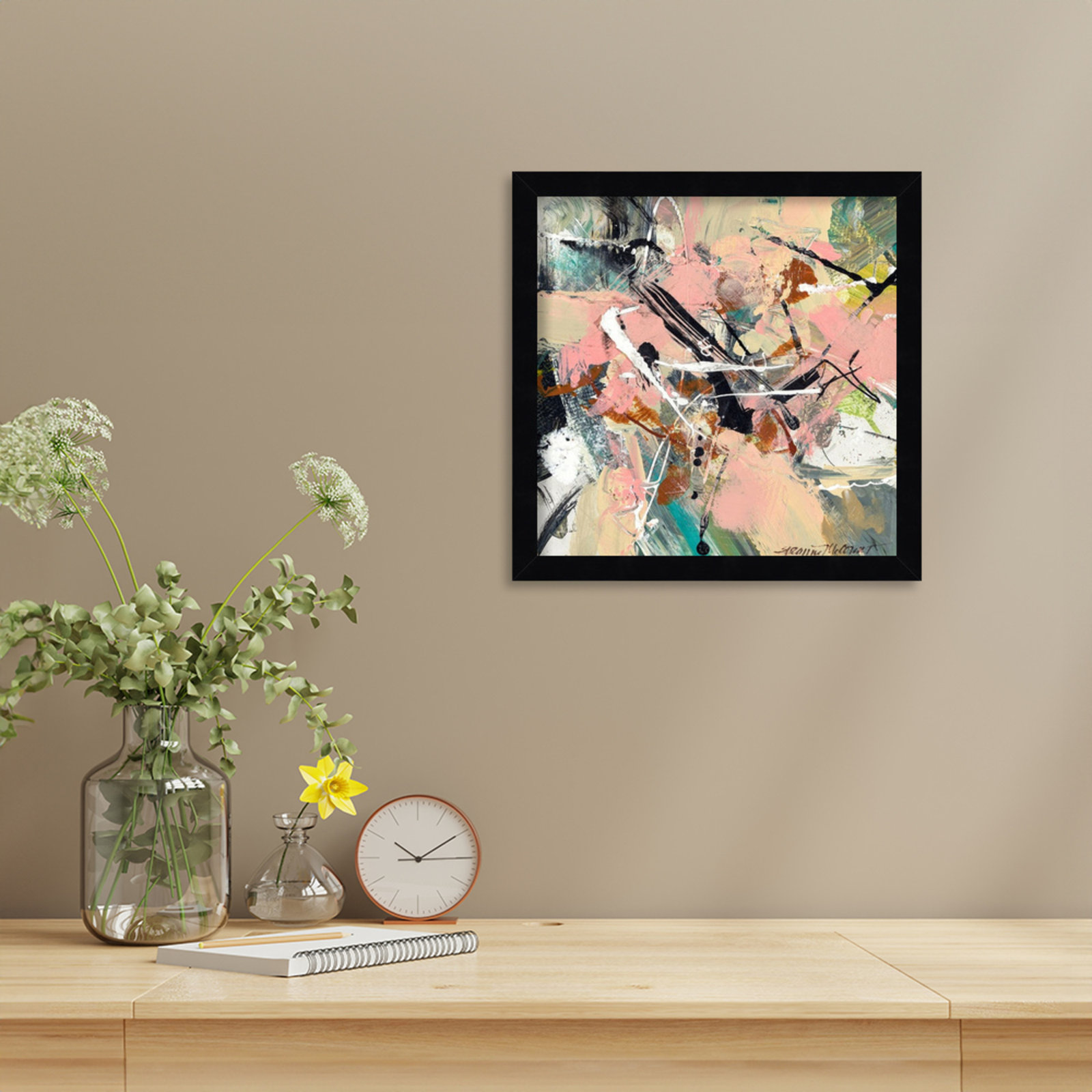 Sutter "Graceful" Print by Suzanne McCourt, 13" H x 13" W, Black