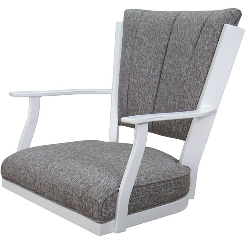 Tissu gris Mojave sur fond blanc - assise de 24 po, White