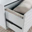 Table basse côtière en bois d'ingénierie avec tiroir, blanc