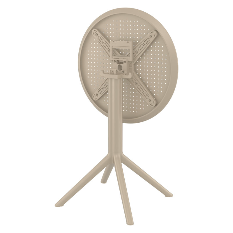 Table bistro pliable en plastique pour 2 personnes Elodie, Taupe, H 29,5 po x l 23,6 po x L 23,6 po
