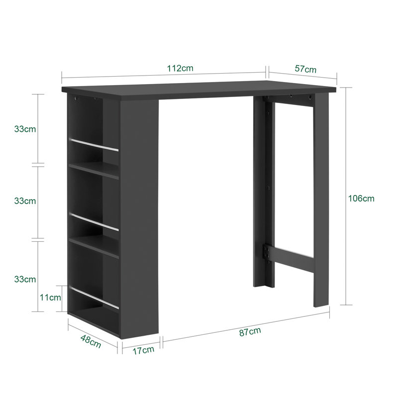 Hacker 112cm Home Bar, Black