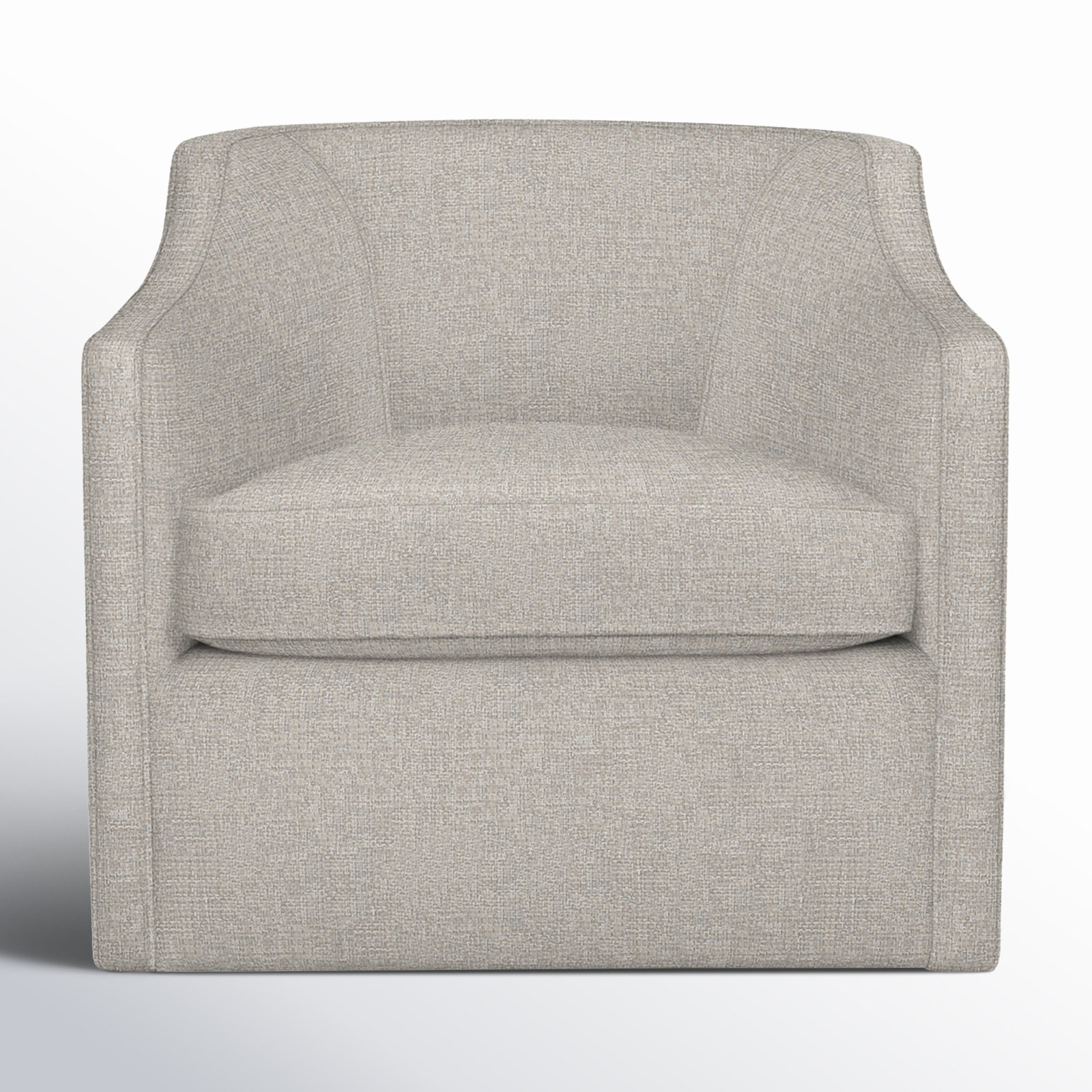 Marietta Upholstered Swivel Armchair, Drusky Ivory Sustain® Basketweave