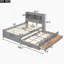 lit plateforme avec lit gigogne, tiroirs et prises USB-2109803335