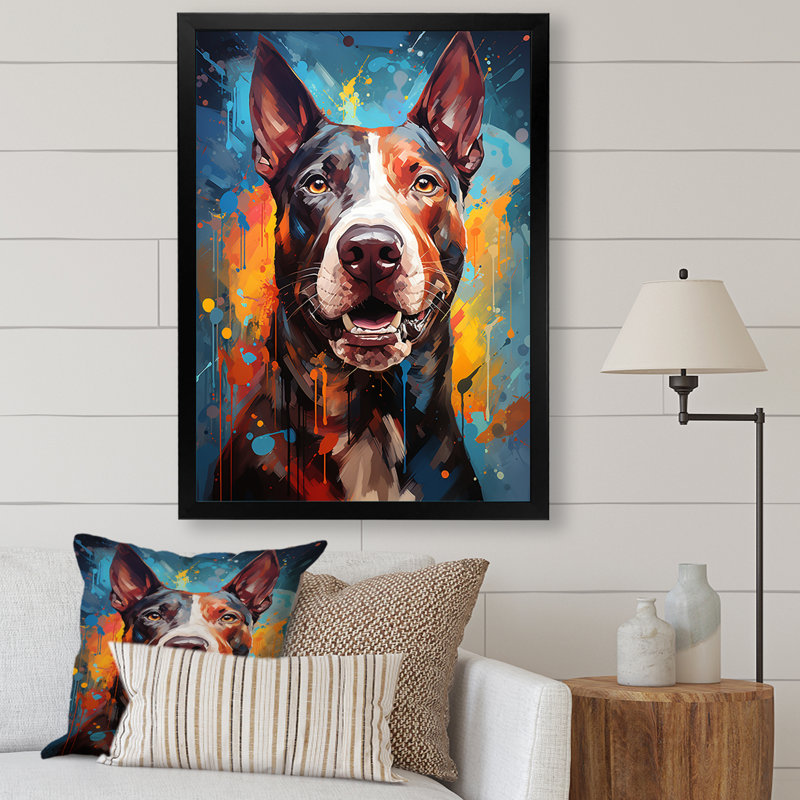 Impression sur toile Bull Terrier Boldness I, H 44 po x l 34 po x P 1,5 po, Cadre simple noir
