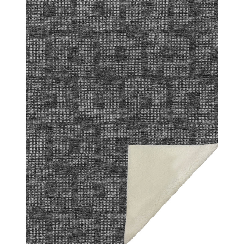 Jeté en polyester One Touch, Noir géométrique