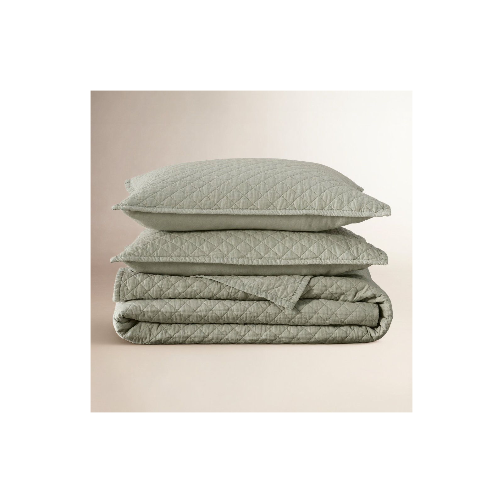 Jeffen Linen Blend Quilt, Full/Queen Quilt, Sage