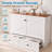 Murphy Bed Full MDF Farmhouse Cabinet, White and Brown-275083067