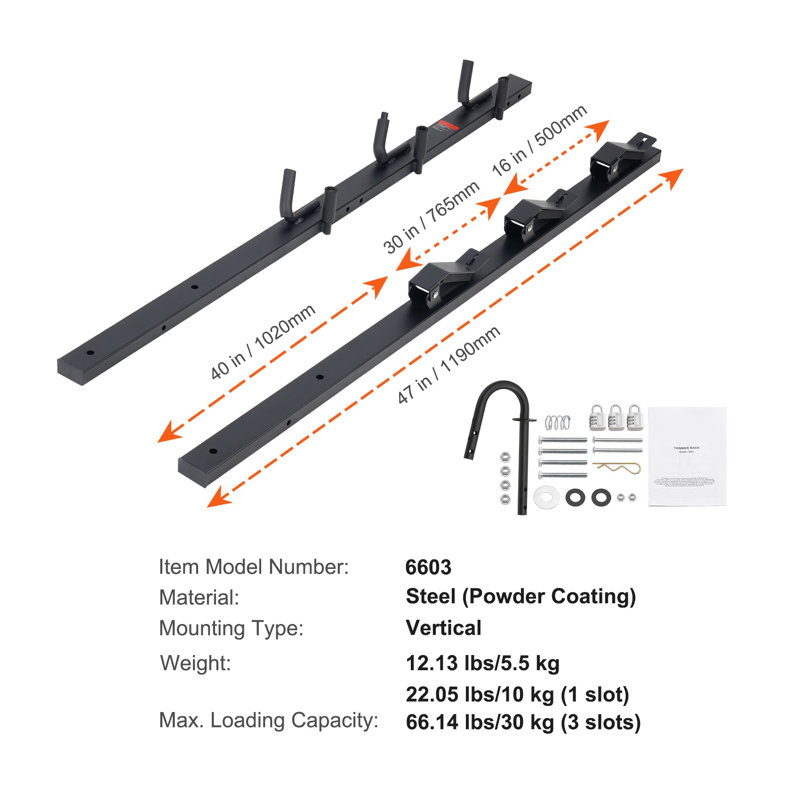Heavy Duty Steel Trimmer Rack for Trailers - Secure Locking Landscape Tool Holder for Pickup Trucks