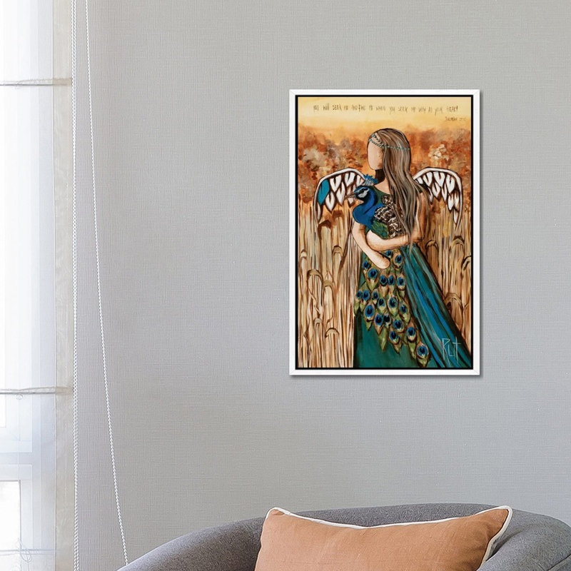 You Will Seek 1 Piece Floater Frame Wall Art on Canvas, White