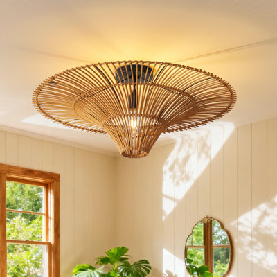 Anzila Rattan Semi Flush Mount