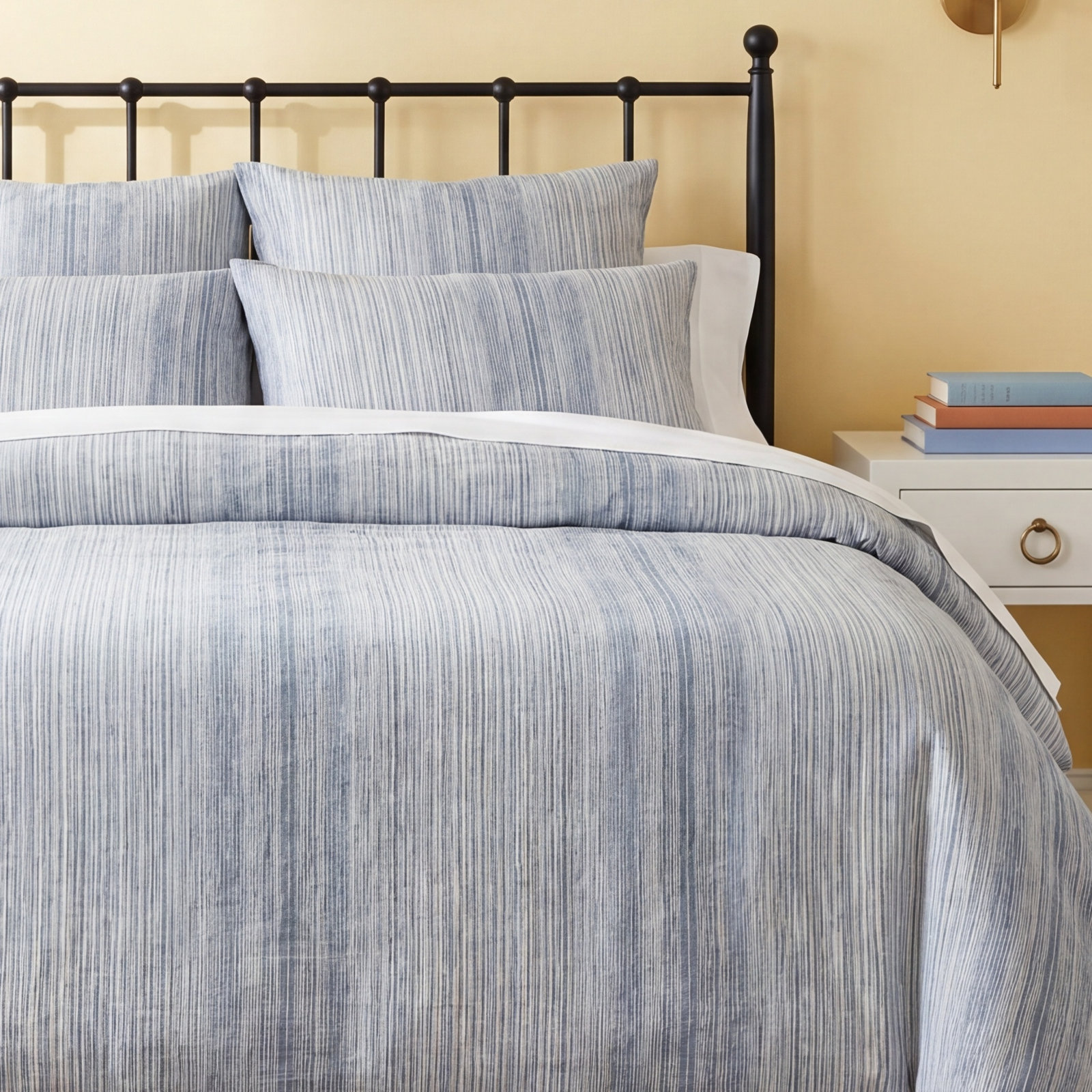 Sterling Stripe Linen Duvet Cover Set, King Duvet Cover