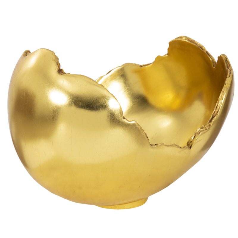 Burled Bowl, Resin, Gold Leaf Finish