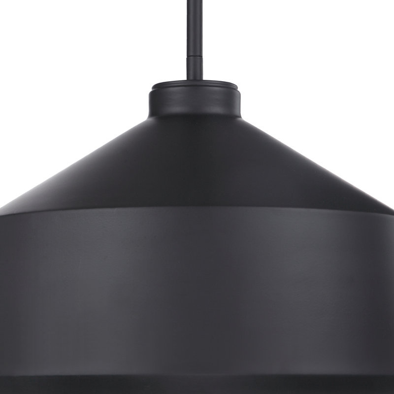 Luminaire suspendu en forme de dôme à 1 lumière Clouse, Noir mat, Noir