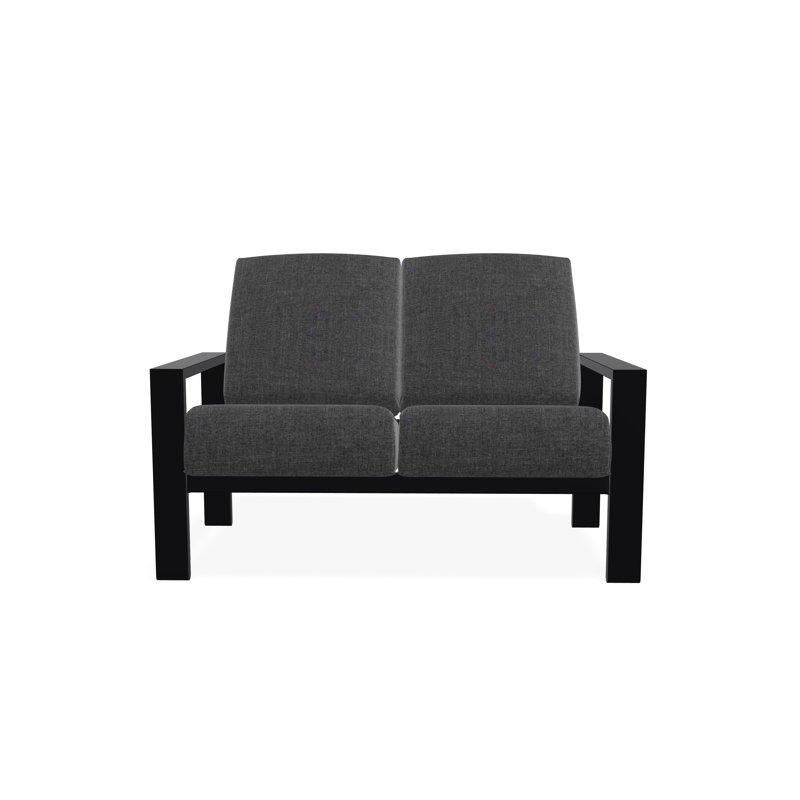Causeuse Larssen, Tissage uni ardoise coulée Sunbrella®, Noir
