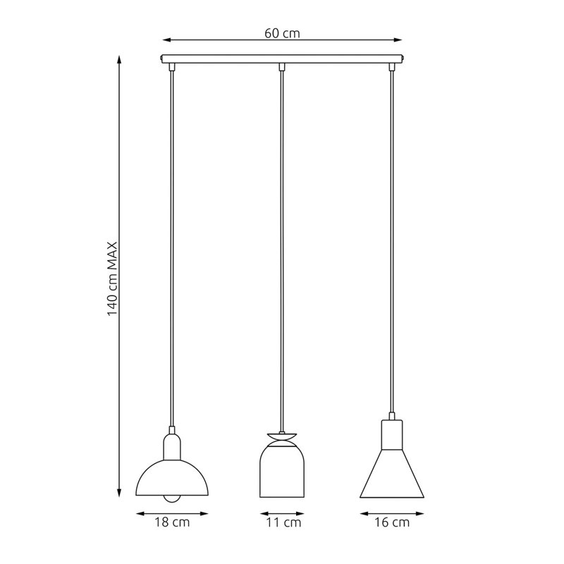 Akhiya 3 - Light Pendant, Matte Black