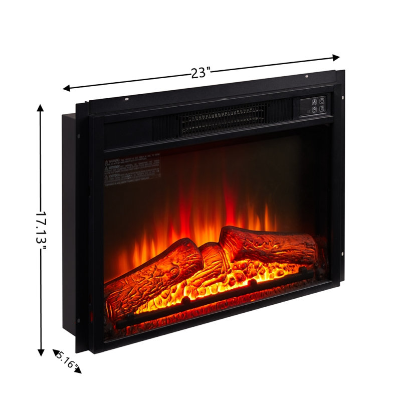 Electric Fireplace Insert 23" 1400W 120V, 17.2" H x 23.07" W x 5.23" D
