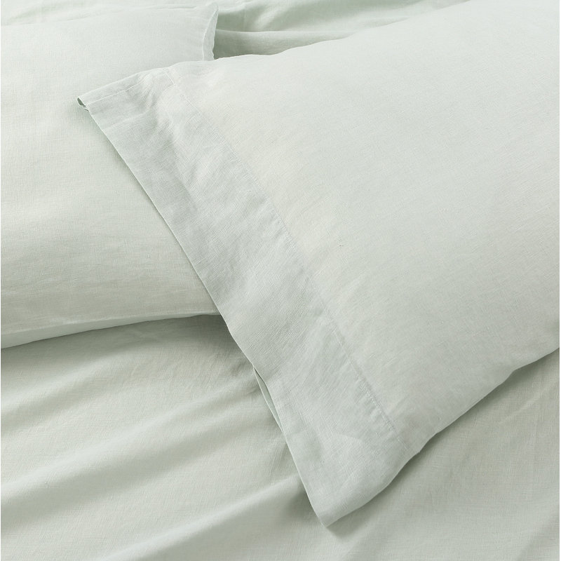 Frazier 100% Linen Machine Woven Sheet Set, King Sheet Set with 2 Pillowcases, Smoke