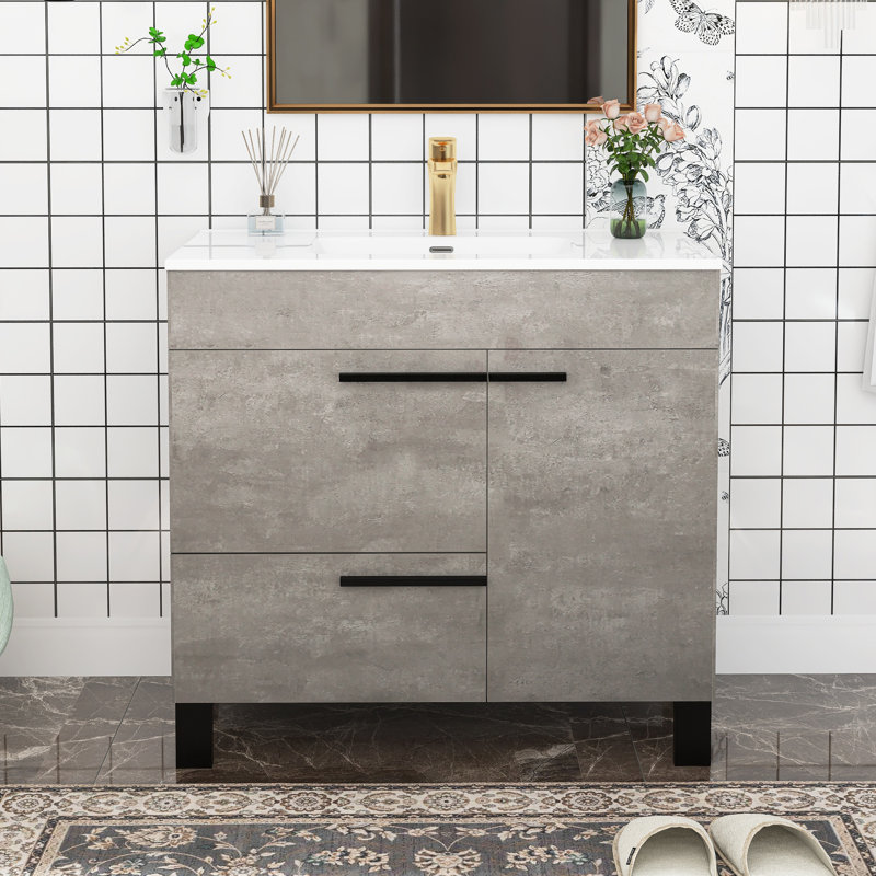 Ensemble de meuble-lavabo simple 36 po avec plateau en céramique Jadarrion