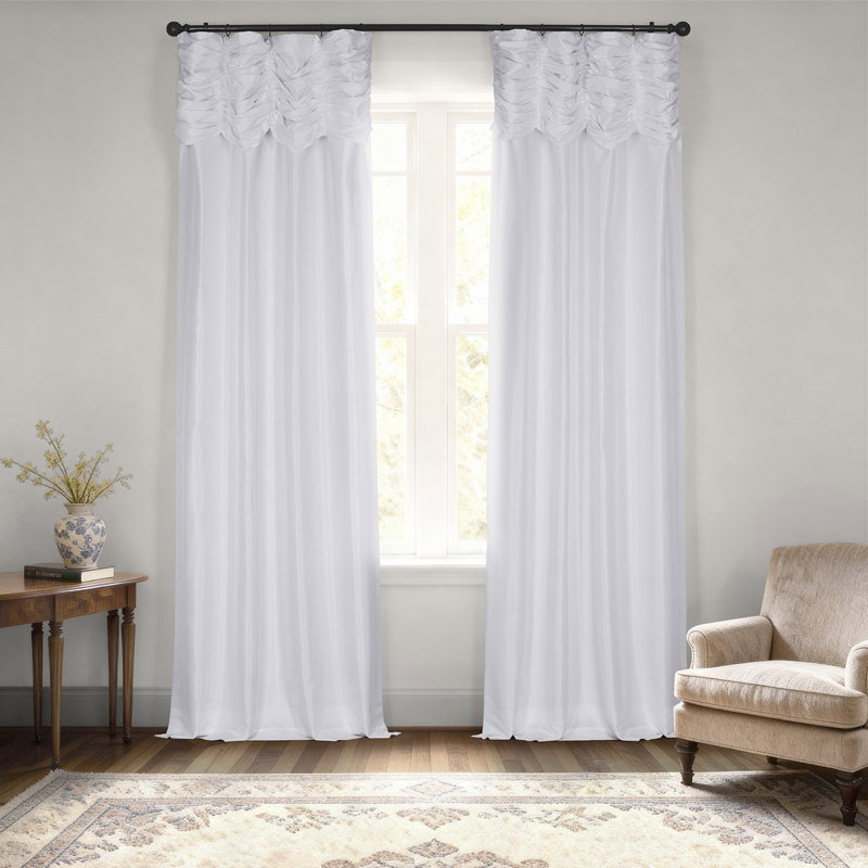 Rideaux en soie synthétique pour la chambre à coucher Hodson, Glace, L 50 po x L 108 po