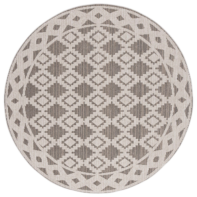 Global Performance Geometric Indoor/Outdoor Area Rug, Round 6'7"