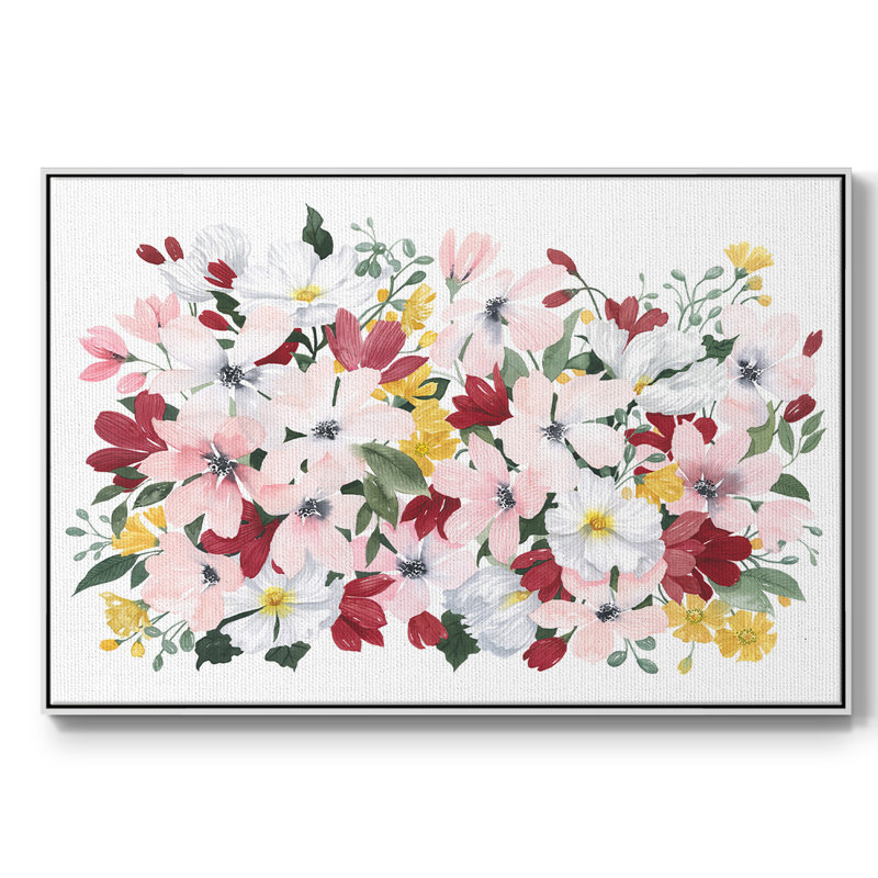 Spring Bliss III, reproduction d'art sur toile, H 25 po x l 37 po x P 2 po, Toile encadrée flottée blanche
