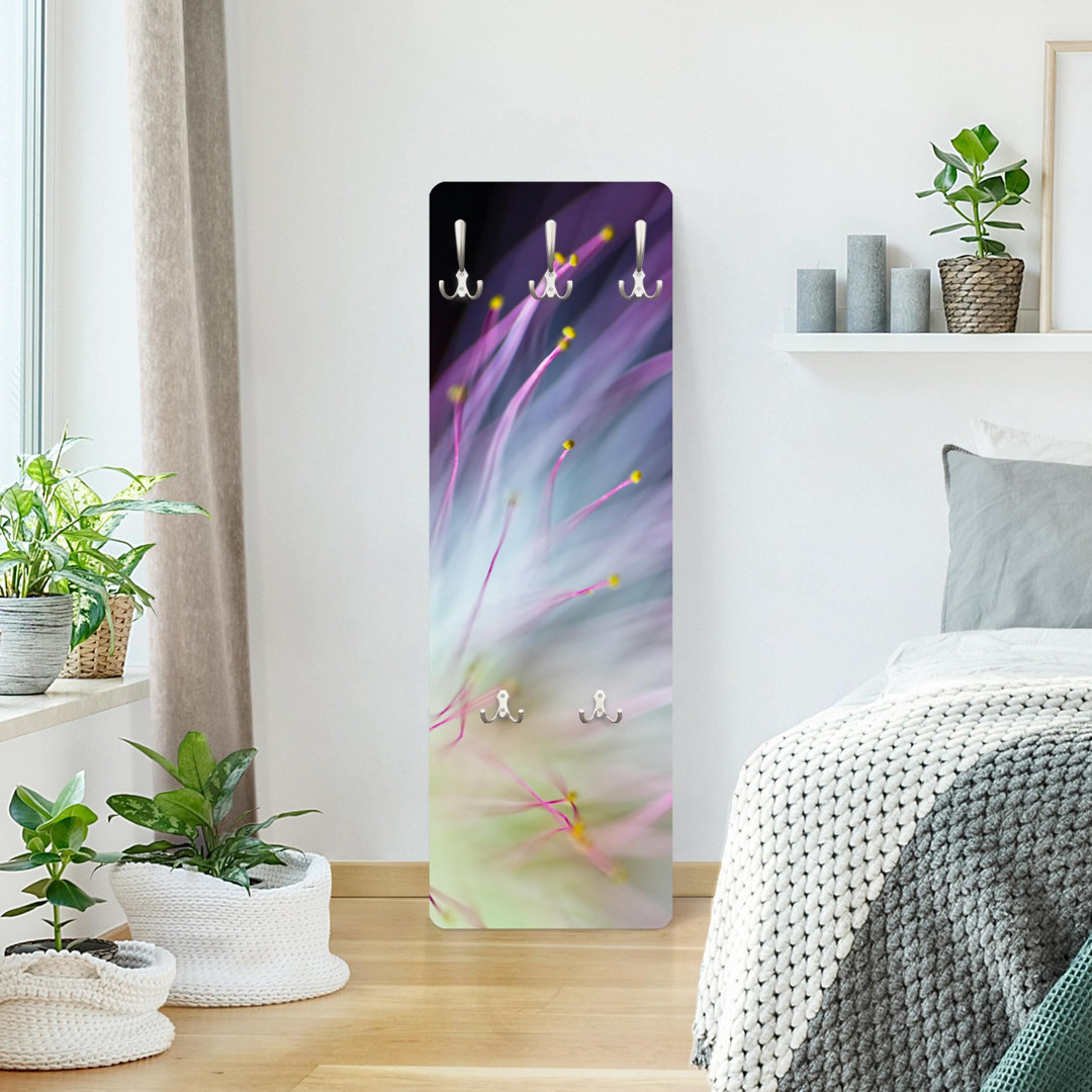 Dicha 5 - Hook Wall Mounted Coat Rack in Purple