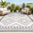 Winon Diamond Tribal Medallion Ivory/Black Indoor/Outdoor Rug-1193089039