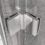 Portes de douche pivotantes, porte de douche battante pliante sans cadre l 32 po x H 72 po, verre trempé transparent de 1/4 po (6 mm), quincaillerie à finition chromée, installation réversible