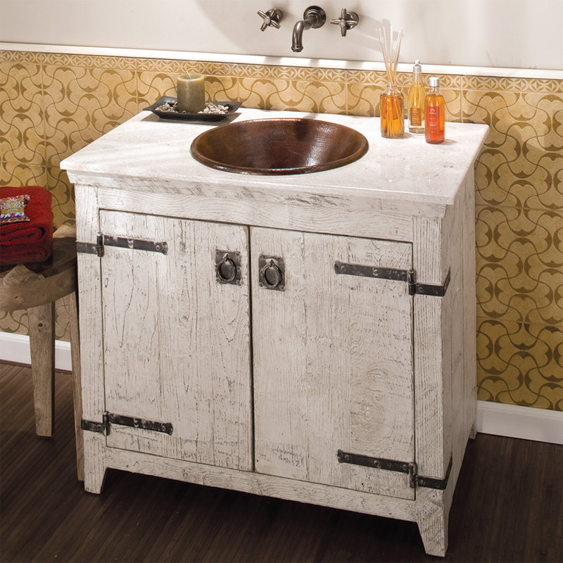 Americana 36" Single Bathroom Vanity Base Only, Whitewash