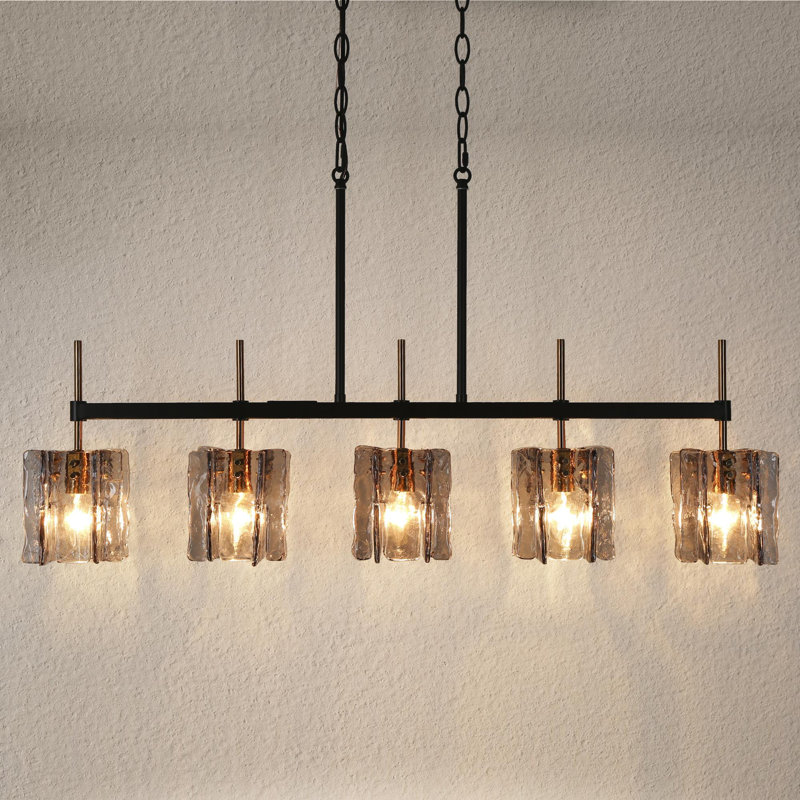 Quitman 5-Light Gold/Black Kitchen Island Pendant