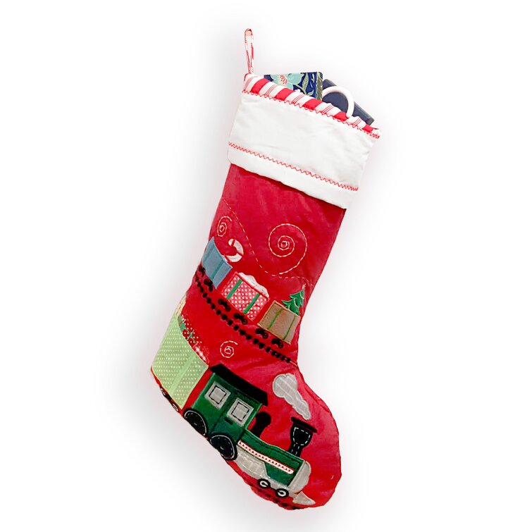 Airplane Quilted Christmas Stocking