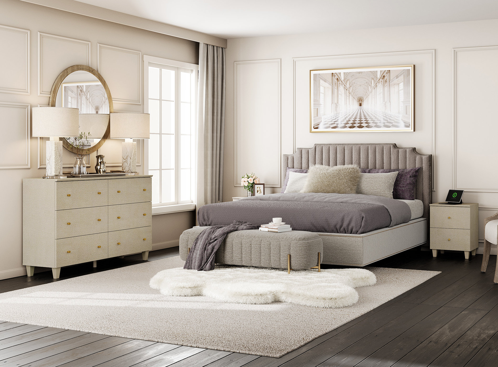 George Oliver Lysiane Bedroom Dresser And Charging Nightstands Set, 3 Pieces & Reviews | Wayfair George Oliver Lysiane Bedroom Dresser And Charging Nightstands Set, 3 Pieces & Reviews | Wayfair