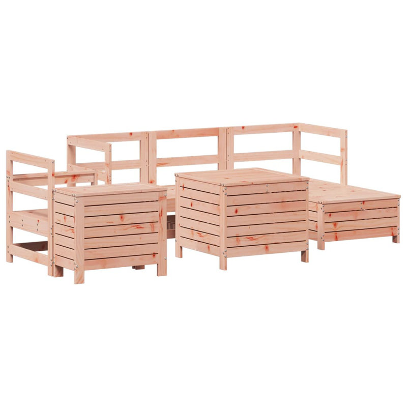  7 Piece Garden Sofa Set Solid Wood Douglas Fir