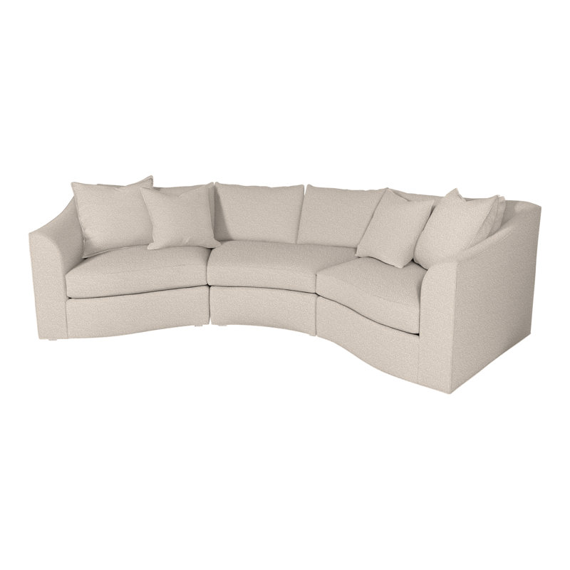 Vanguard 3-Piece Evelyn Quarter Turn Sectional, Nadia Steam, Casa Blanca