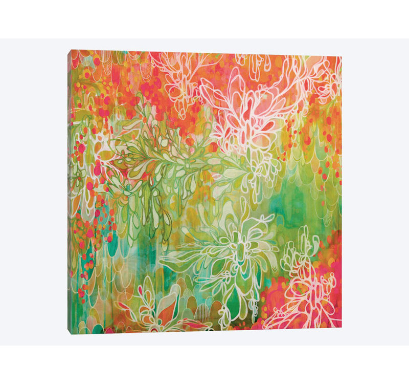 «Hanging Gardens» par Stephanie Corfee, impression sur toile, H 16 po x l 16 po x P 1 po, Papier d'art encadré noir, Blanc