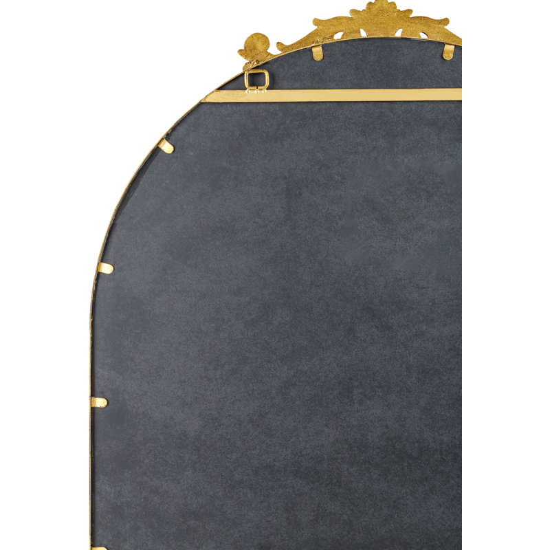 Anzlie Wrought Iron Arch Wall Mirror, 36" x 29", Gold