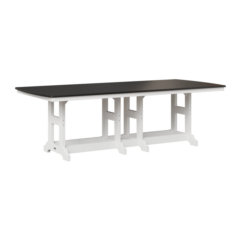 Garden Classic Outdoor Bar Table, White, 39.5" H x 96" W x 44" D, Hammered Top Black
