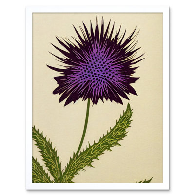 Stylized Modern Scottish Thistle Flower - Print