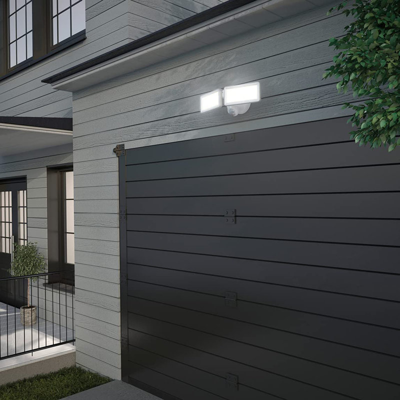 Sentinel White Plastic LED Outdoor Security Light with Motion Sensor