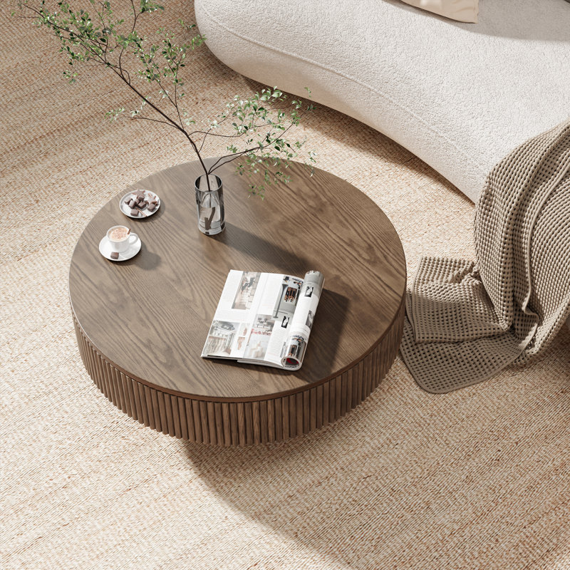 Chibuzor Round Coffee Table - Handcrafted Wood Design